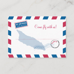 Aruba Air Mail Escort/Seating Card Wedding