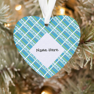 Aruba and Aruba Flag Tiled Personalised  Ornament