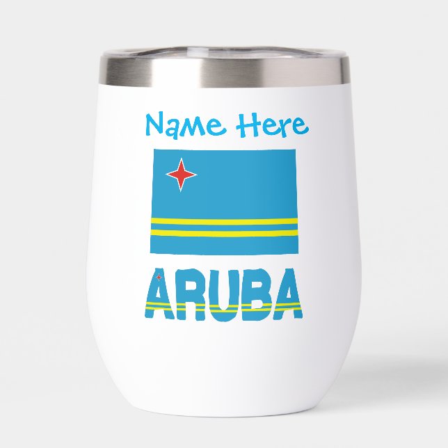 Aruba and Aruban Flag Blue Personalisation  (Back)