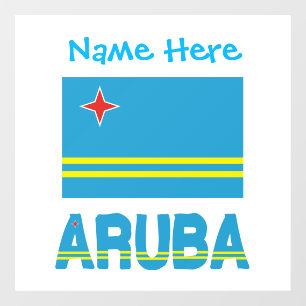 Aruba and Aruban Flag Blue Personalisation  Window Cling