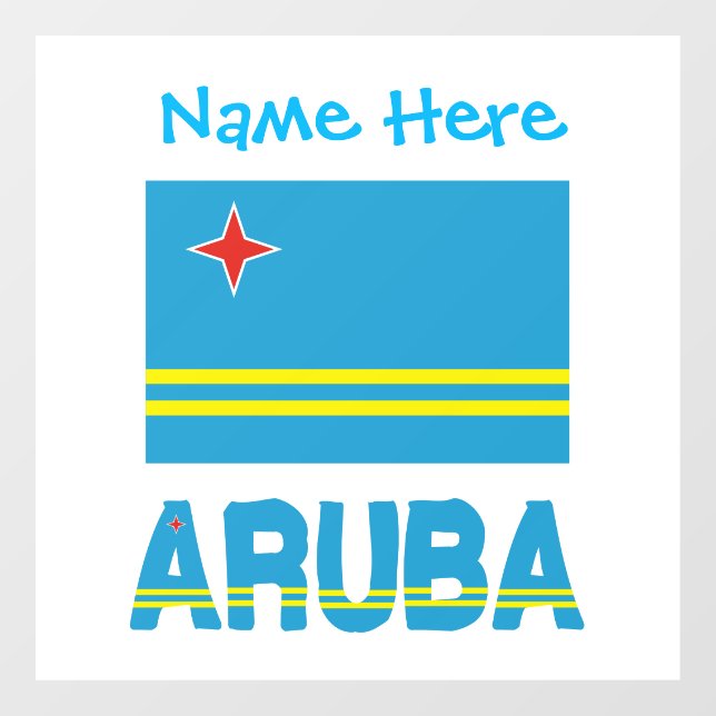 Aruba and Aruban Flag Blue Personalisation  Window Cling (Sheet)