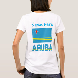 Aruba and Aruban Flag Blue Personalisation Women's T-Shirt