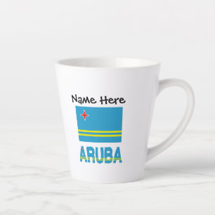 Aruba and Aruban Flag Personalised Latte Mug