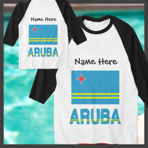 Aruba and Aruban Flag Personalised Long Sleeved  T-Shirt