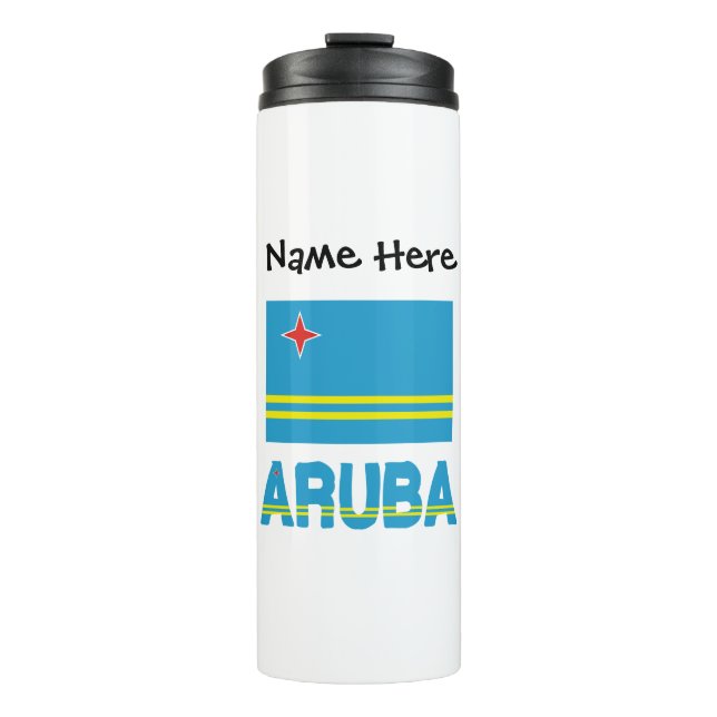 Aruba and Aruban Flag Personalised  Thermal Tumbler (Front)