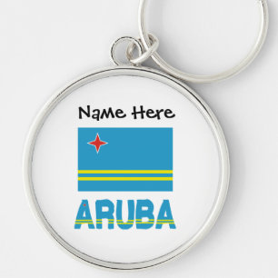 Aruba and Aruban Flag with Your Name Key Ring