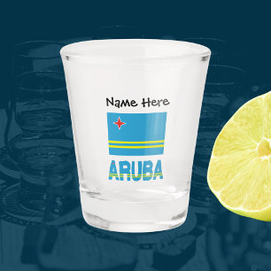 Aruba and Aruban Flag with Your Name Shot Glass