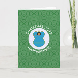 Aruba Angel Christmas Flag Personalised  Card