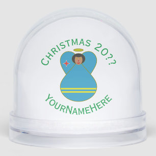Aruba Angel Christmas Flag Personalized Snowglobe