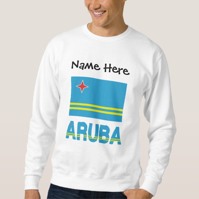 Aruba Aruban Flag Black Personalisation  Sweatshirt (Front)