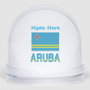 Aruba Aruban Flag Blue Personalization  Snowglobe