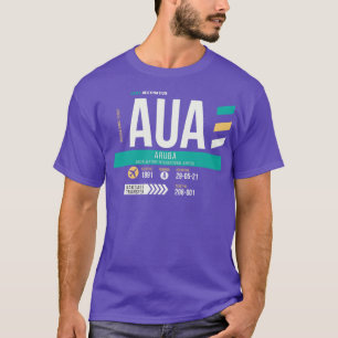 Aruba AUA Airport Code Baggage Tag T-Shirt