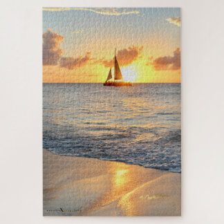 Aruba Beach Club Sunset Jigsaw Puzzle