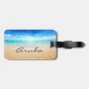 Aruba beach sunrise luggage tag
