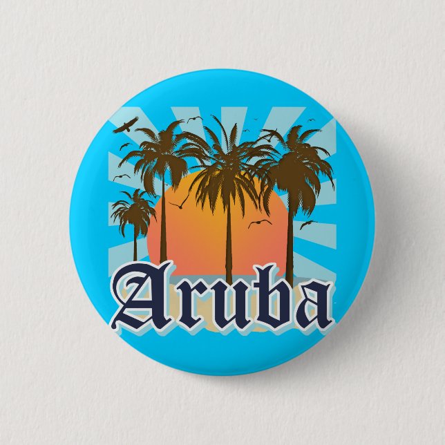 Aruba Beaches Sunset 6 Cm Round Badge (Front)