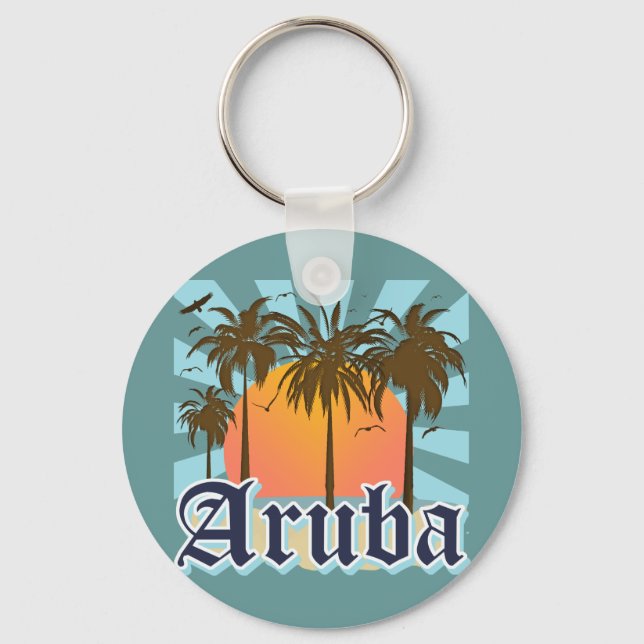 Aruba Beaches Sunset Key Ring (Front)