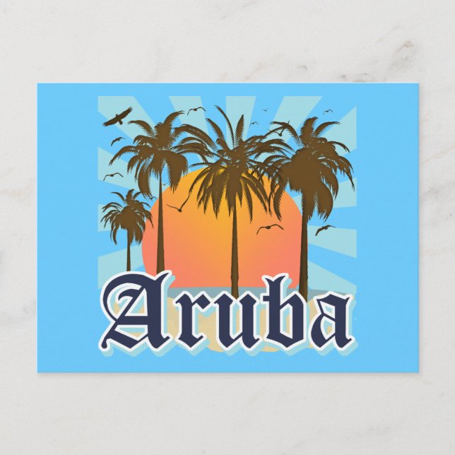Aruba Beaches Sunset Postcard (Front)