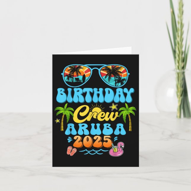 Aruba Birthday Crew Vacation Cruise 2025 Summer Gr Card (Front)