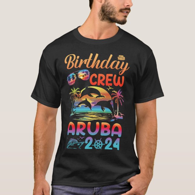 Aruba Birthday Trip Vacation 2024 Matching Group T-Shirt (Front)