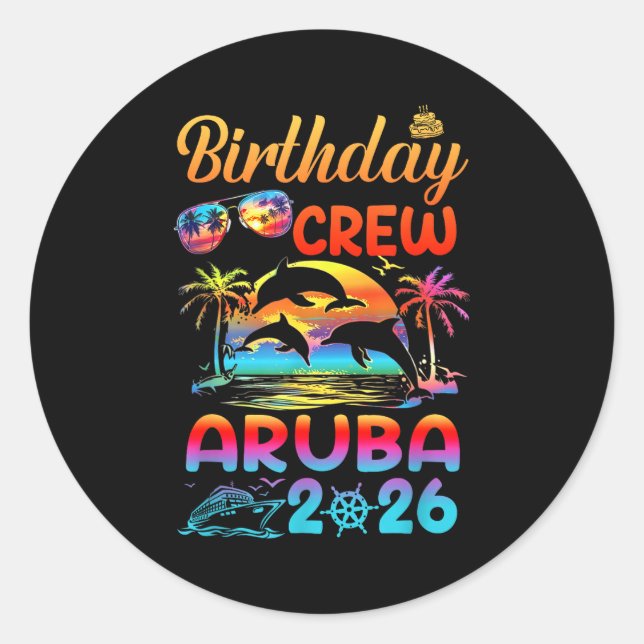 Aruba Birthday Trip Vacation 2026 Matching Group  Classic Round Sticker (Front)