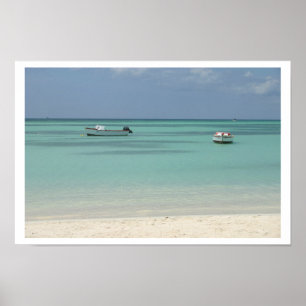 Aruba boats poster