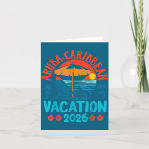 Aruba Caribbean 2026 Family Vacation Beach Summer Thank You Card
