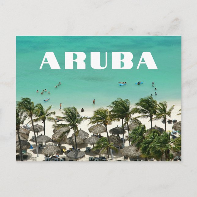 Aruba Caribbean Island Beach Scene Postcard (Front)