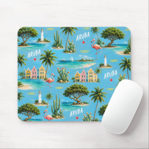 Aruba Caribbean Island lighthouse travel souvenir Mouse Mat