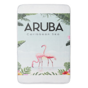 Aruba Caribbean Sea Flamingo   Funny Flamingo Bath Mat