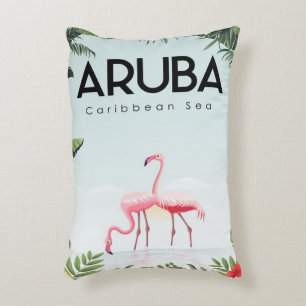 Aruba Caribbean Sea Flamingo Funny Flamingo Decorative Cushion