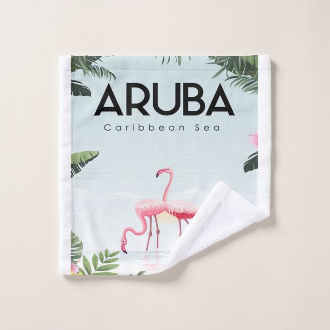 Aruba Caribbean Sea Flamingo | Funny Flamingo Wash Cloth (Wash Cloth)