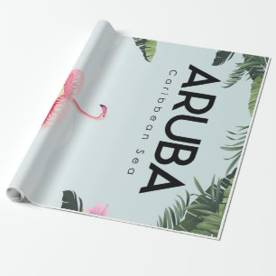 Aruba Caribbean Sea Flamingo Funny Flamingo Wrapping Paper