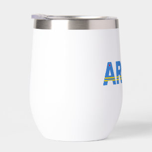 Aruba   Caribbean vacation wedding wine tumbler 