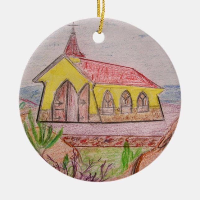 Aruba Ceramic Tree Decoration (Front)