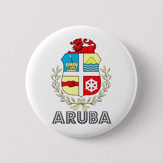 Aruba Coat of Arms 6 Cm Round Badge (Front)