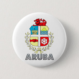 Aruba Coat of Arms 6 Cm Round Badge