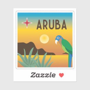 Aruba colorful Caribbean illustration
