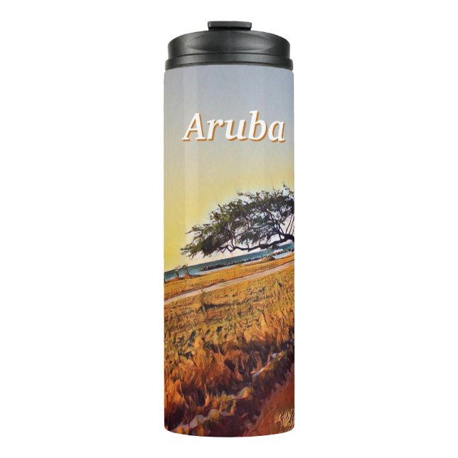 Aruba Divi Divi Trees Thermal Tumbler (Front)