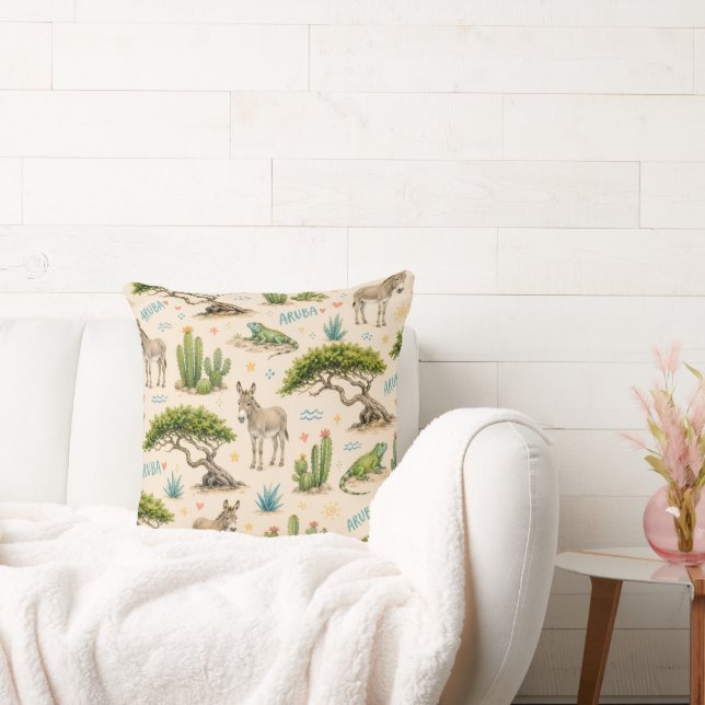 Aruba divi tree, donkey, iguana, cactus cushion (Couch)
