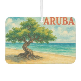 Aruba Divi Tree Eagle Beach watercolor Car Air Freshener