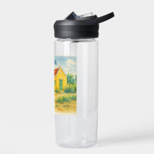 Aruba Donkey and Cunucu House Watercolor Water Bottle