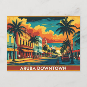Aruba downtown post card