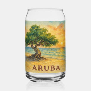 Aruba Eagle Beach Divi Tree Golden Hour Can Glass