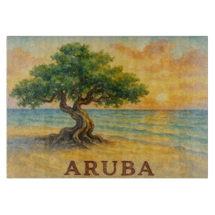 Aruba Eagle Beach Divi Tree Golden Hour Cutting Board