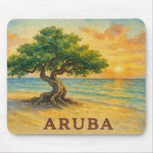 Aruba Eagle Beach Divi Tree Golden Hour Mouse Mat