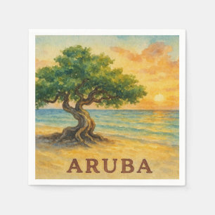Aruba Eagle Beach Divi Tree Golden Hour Napkin