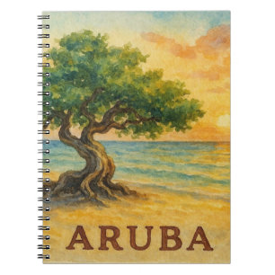 Aruba Eagle Beach Divi Tree Golden Hour Notebook