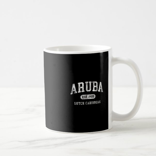 Aruba Est 1499 Throwback Letter Mens Womens Souven Coffee Mug (Right)