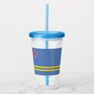 Aruba flag acrylic tumbler