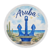 Aruba flag anchor Caribbean island travel souvenir